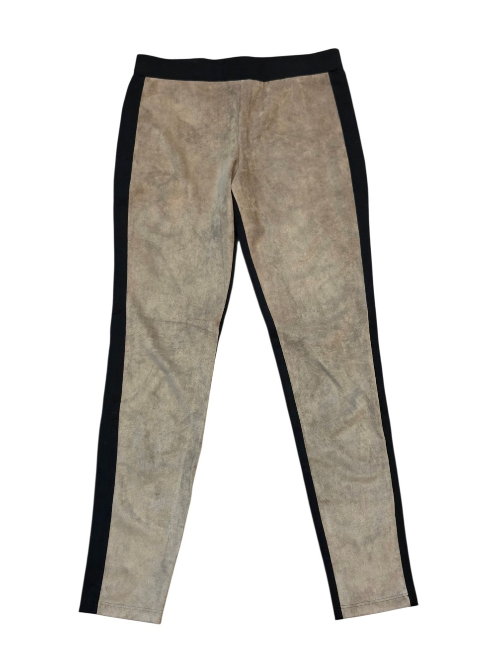 DREW Women's Black Faux-Suede Color-Blocked Leggings - Size M